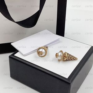 Fashion Loop Earrings Gold Ice Cream Stud Luxury Big Pearl Love Earring Designer Jewelry 925 Silver G Studs For Women Gift With Box New