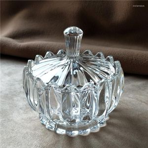 Storage Bottles Exquisite Relief Lead-free Crystal Glass Coffee Sugar Jar Ornamental Tea Canister Utensil Decor Craft Accessories