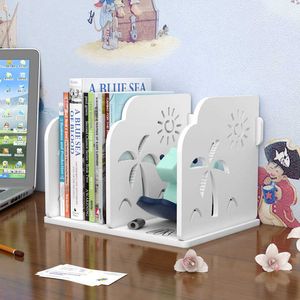 Hollow Book Storage Rack Wooden Office Desktop File Shelf Information Magazine Holder Living Room Table Stand