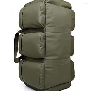 Worki na bagaż bagaż o wysoką pojemność 90L torby podróży Pakiet cylindra Pakiet wielofunkcyjny Rusksack Mężczyzna Fashion Canvas Camuflage