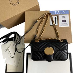 New pattern Fashion G Leather Handbag Totes Shoulder Bags Cross Body bag TOP-Quality Classic Square Cover Sheepskin Chains Fortune bag Purse top