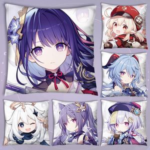 Kissenbezug Genshin Impact Anime-Hülle für s Kawaii Noelle Aether Throw Cover Decorative s Bed 45x45 Aesthetics 230104