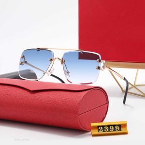 Niebieskie okulary przeciwsłoneczne projektantka męskie okulary przeciwsłoneczne marka pół klatki złoty black metal c dekoracyjny projekt podwójny mostek nogi biznesowy plaż
