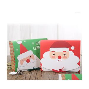 Gift Wrap Christmas Box 10Pcs Square Merry Paper Packaging Santa Claus Favor Chocolate Candy Drop Delivery Home Garden Festive Party Dhf5P