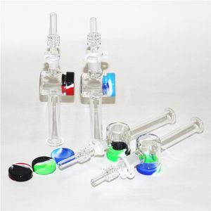 Glasnektar mit 10 mm 14 mm Quarzspitzen Shisha 5ml Silikonbehälter Reclaimer -Nector -Kit zum Rauchen von Recycler Bubbler Bong