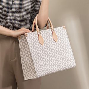 Borsa a tracolla grande moda borsa a mano firmata 0156tasca interna con motivo a quadretti bianco con cerniera Borsa da donna Borsa per la spesa in tessuto materiale PU