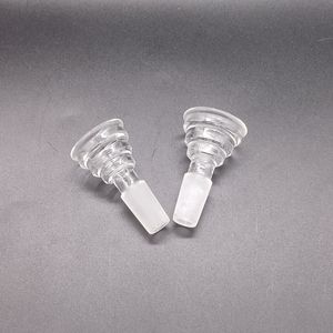 Klarglas-Kopf-Sockel-Downstem für Wasserbong-Rohre 14 mm 18 mm Rauchzubehör