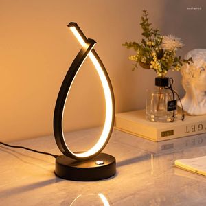 Table Lamps Modern LED Lamp Bedside Light Desk Spiral Living Room Bedroom Night Home Lighting Fixture Decoration