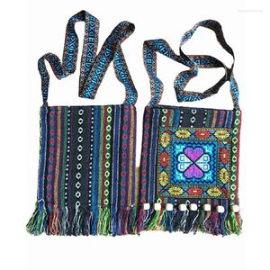 Abendtaschen Umhängetasche Damen Einzigartige Vintage Ethnische Schulterstickerei Boho Hippie Quaste Tote Messenger Floral Gestickter Reißverschluss