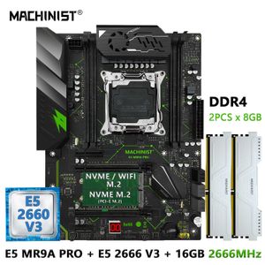 Machinist E5 MR9A Pro Motherboard 콤보 세트 LGA 2011-3 Xeon E5 2660 V3 CPU 프로세서 DDR4 16GB RAM 메모리 ATX