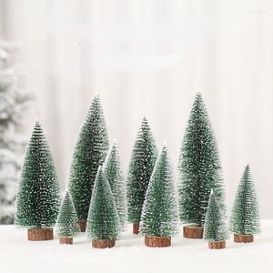 Kerstdecoraties Mini -boom ornamenten kleine kunstmatige sisal sneeuw landschapsarchitectuurbomen voor ambachten tafelblad decor
