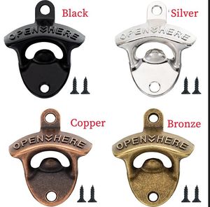 Stainless Steel Wall Mounted Bottle Opener Creative Beer Bottle Wall Openers Use Screws Fix On The Wall