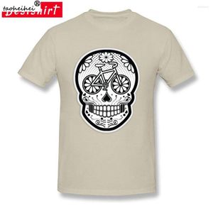 Herren T-Shirts Ghost Bike Skull Tattoo Print Coole Palästina Herren T-Shirts 2023 Ankunft Herren Faddish Rundhals T-Shirt
