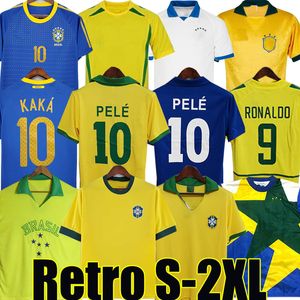 1970 Brazilië Pele Soccer Jerseys 1998 2002 Retro -shirts Carlos Romario Ronaldinho 2004 Camisa de Futebol 94 Brasil 1958 82 98 Rivaldo Adriano Joelinton 1988 57 99 2000