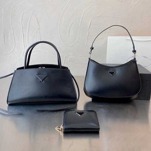 Prabag Three Pieces Combination Set Totes Womens Tote Bag Handbag Triangle Designers Bag Crossbody Bags purses handbags women Wallet 221125