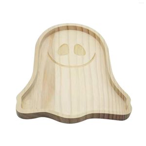 Plates Halloween Wooden Pumpkins Tray Plate Festival Atmosphere Suitable For Decroative