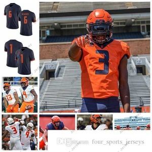 American College Football Wear NCAA Illinois Fighting Illini College Football Trikots 87 Daniel Barker Trikot Jeff George Whitney Mercilus AJ Bush Trikots Custom S