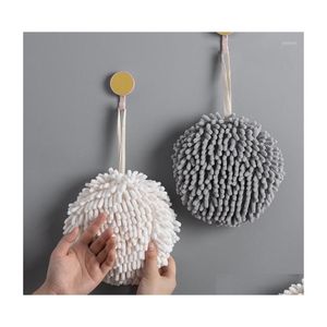 Towel Soft Hanging Hand Super Absorbent Kitchen Towels Ball Shape Fast Drying Wipe Cloth Microfiber With Rope Drop Delivery Home Gar Dhicb