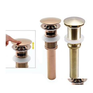 Altre forniture per servizi igienici da bagno Bacino da bagno Up Up Vae Shinkper Faret Freet Brass Set Black Chrome Washbasin Bounce Filter Drop Drop Dhmr6