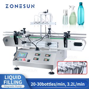 Zonesun ZS-DTMP4Cデスクトップ自動充填機エッセンシャルオイルローション液体ボトル磁気ポンプフィラー化粧品用