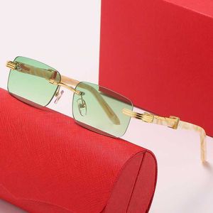 Mens Designer Sunglasses Women Eyeglasses Frames Green Lenses Sunglass buffalo horn eyeglass rimless gold metal frame unisex man wood luxury good