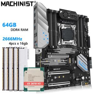 MACHINIST X99 MR9S X99 MOTERBOLA LGA 2011-3 Kit de conjunto Intel Xeon E5 2670 V3 Combo CPU e DDR4 64GB 2666MHz RAM Memory Combo Combo