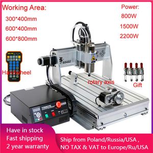 CNC 3040 Wood Router 6040 USB Port 2200W Metal Engraver 8060 PCB Engraving Steel Milling Carving Machine with Limit Switch