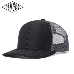 Snapbacks marka Pangkb pusta czarna czapka solidna siatka oddychająca hurtowa kapelusz hurtowy niestandardowy dorosły lato na zewnątrz Cyklom sportowy cap cap 0105