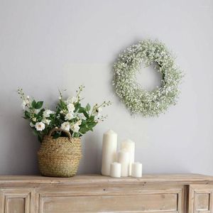 Dekoratif çiçek simülasyonu çelenk çim yüzük düğün dekorasyonu beyaz duvar kapısı gypsophila t8i2