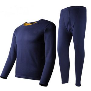 Intimo termico da uomo blu navy invernale Camisa termica spessa calda per uomo manica lunga Johns Set Leggins Hombre