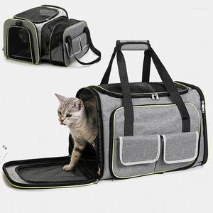 Hundeautossitzabdeckungen faltbar erweiterbarer Haustaschenträger für Haustiere erweiterbarer Katzenkäfig Atmungsbeschwerte Nest tragbarer Outdoor -Handtasche Rucksack