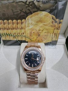 Com caixa original Sapphire de alta qualidade Luxury Fashion Watches 8K Rose Gold Diamond Dial Bezel 18038 Automático Men's Watch 2023