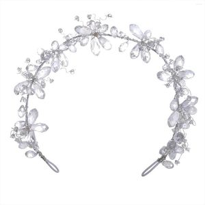 Headpieces White Hair Hoop Headband Crystal Headgear With Glittering Design For Women Hairstyle Making Tool