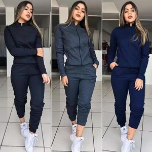 Ny Plus Size Tvådelad dam Set Top och byxor Dam Träningsoverall Kläder Fritidskläder 2st Outfit Sportdräkt joggingdräkter Sweatsuits Jumpsuits