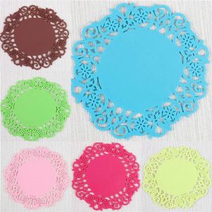 Bordmattor Dekorativa silikon Doily spets Floral Edge Cup Mat Mini Dish Mug Placemat Pad Table Seary