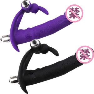 Sex Toy Dildo Doppio anello di vibrazione del pene inserito da uomo wea marito moglie quota spina vestibolare blocco sperma