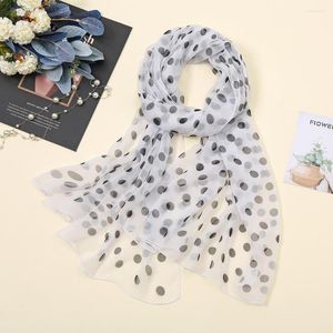 Halsdukar damer mode vete kvinnors polka dot viskos sjal halsduk hög kvalitet tryck mjuk pashmina stal foulard muslim hijab sjaal