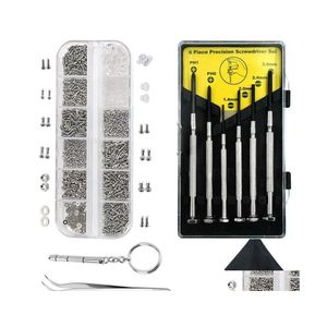 Sonnenbrillenrahmen Brillenreparaturset 1100 Stück kleine Schrauben und 10 Nasenpads Set mit 6 Stück Schraubendreher Pinzette für Brillenauge Gl DH52I