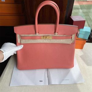 Women's 7A Herme Bags Birkin new 35 Flamingo gold 98 buckle bag handbag Epsom leather UD9W