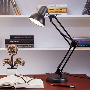 Lâmpadas de mesa Homhi American Industrial Style Led Black Reading Lamp Home Decoration Study Desk Light HDL-003