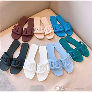 Designer kvinnor nya gris näs tofflor pvc gelé skor non slip strand platt glider ett ord flip flops