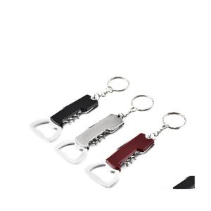 Openers Portable Key Ring Bottle Opener Stainless Steel Corkscrew Knife Pltap Double Hinged Beer Wine Kitchen Bar Tool Vt1766 Drop D Dhx7E