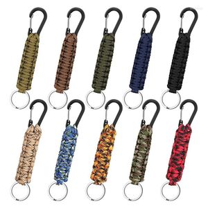 Nyckelringar Pack med 10 Paracord Key FOB Snabbfrisläppande LANYARD CLIP RING flätad användbar krok utomhusringar