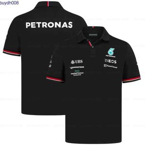 2024 F1 Team Formula One Polo Men's Summer Petro Racing Auto Shirt Lapel Motorsport Quick Dry Breatable Thirt T-Shirt