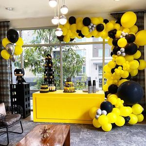 Inne dekoracyjne naklejki żółte czarne balony łuk Zestaw metalowy Lateks Garland Kids Baby Shower Zapasy