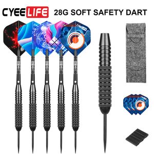 Darts CyeeLife 26g Steel tips Darts with case Fat Strong Alu Shafts with Extra PET Flights Professional Home darts set 0106