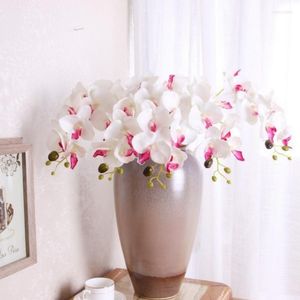 Dekorativa blommor 7 Phalaenopsis Imitation Orchid Wedding Decoration Flower Home Living Room Vase Arrangement