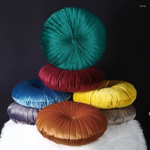 Pillow Ins Luxury Style Velvet Pleated Round Pumpkin Couch Floor Decor For Home Car Office Chair Sofa