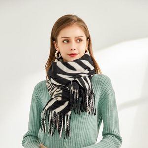 Scarves 2023 European And American Ethnic Style Fashion Zebra Pattern Shawl Pashmina Scarf Thickened Warm For Women