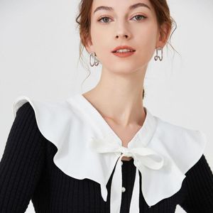 Bow Binds weißes koreanisches Hemd abtrennbare Kragen Wraps für Frauen Bluse Tops Revers gefälschte Schals Damen Kleid kleiner Umhang